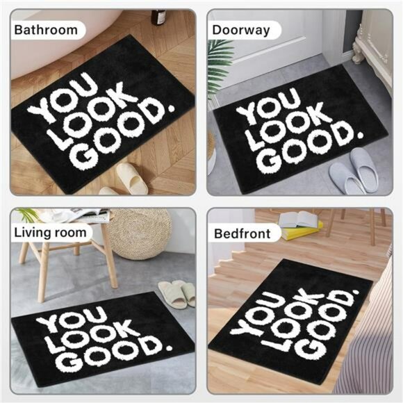 You Look Good Bathroom Rug Non Slip Bath Mat Absorbent Funny Washable Floor Carp - Picture 7 of 8